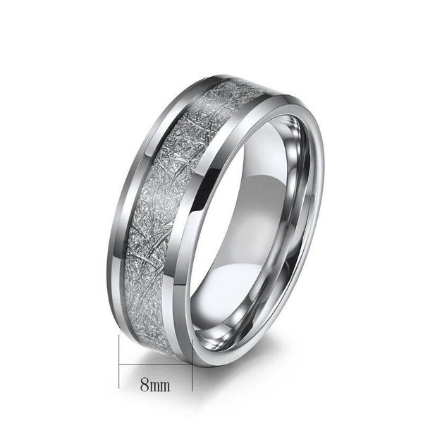 Titanium Steel Men Ring Rime Texture Enamel Stainless Steel