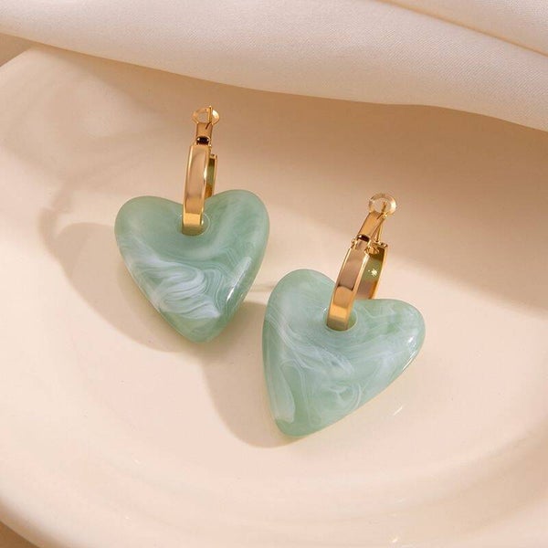 Oversize Heart Earrings Stainless Steel Luxury Titanium Jewelry