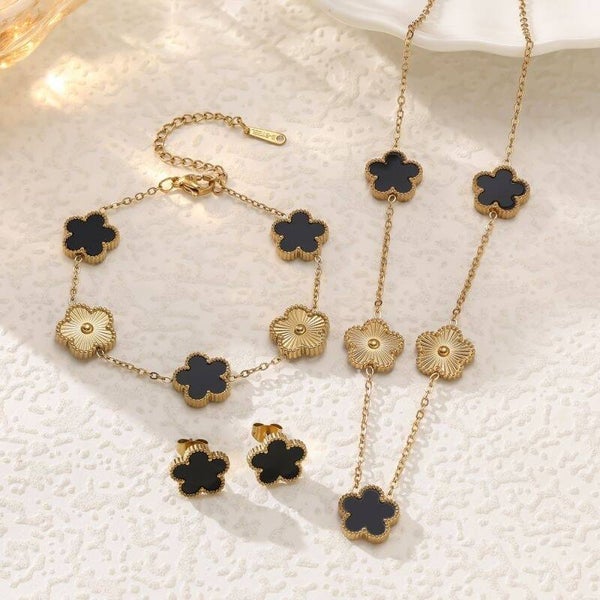 Flower + Black Shell Set