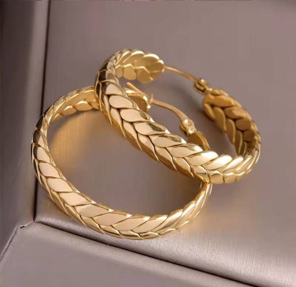 Gold Leaf Hoops
