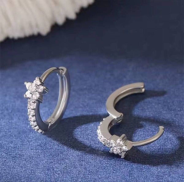 Small Flower Hoop Earrings