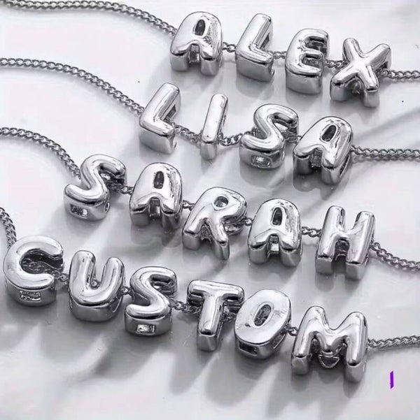 Bubble Letters Name Necklace