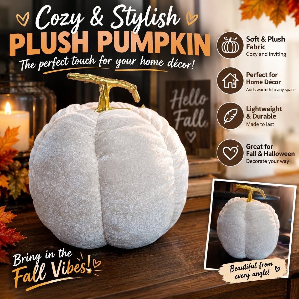 Plush Pumpkin Home Decor