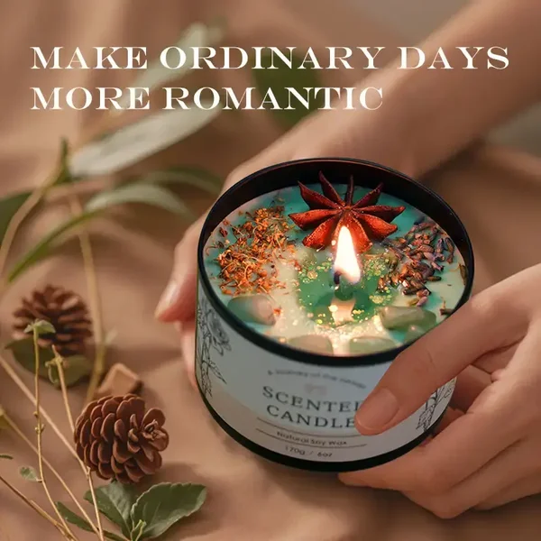 Dried Flower Crystal Creative Scented Candle