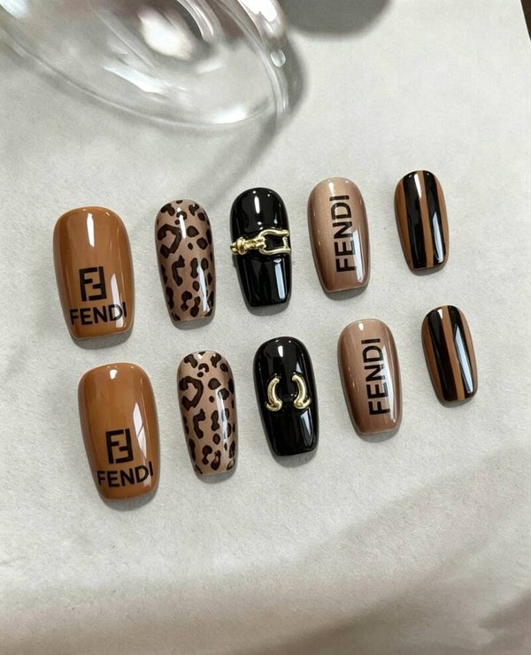 Fendi Custom Nails