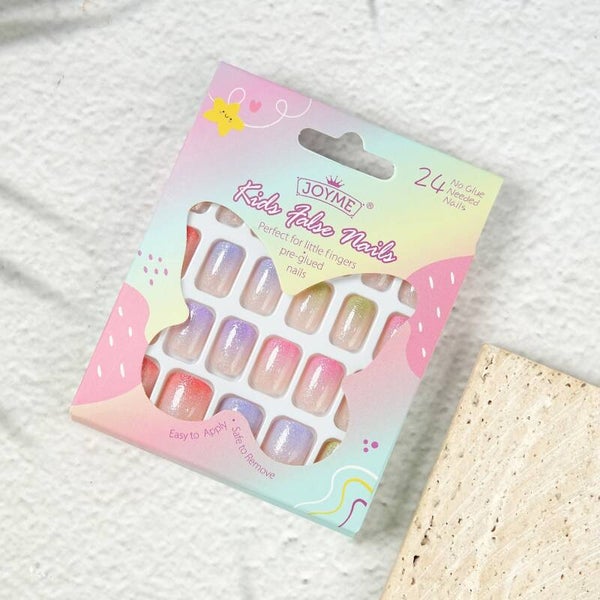 Kids press-on nails Color smudge candy color student safety nail sticker