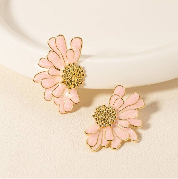Flower Enamel Stud Earrings