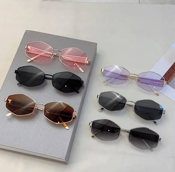 Trendy Geometric Hexagon Sunglasses For Women