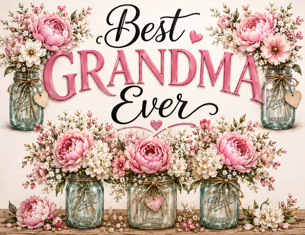 Best Grandma Ever Floral Sign