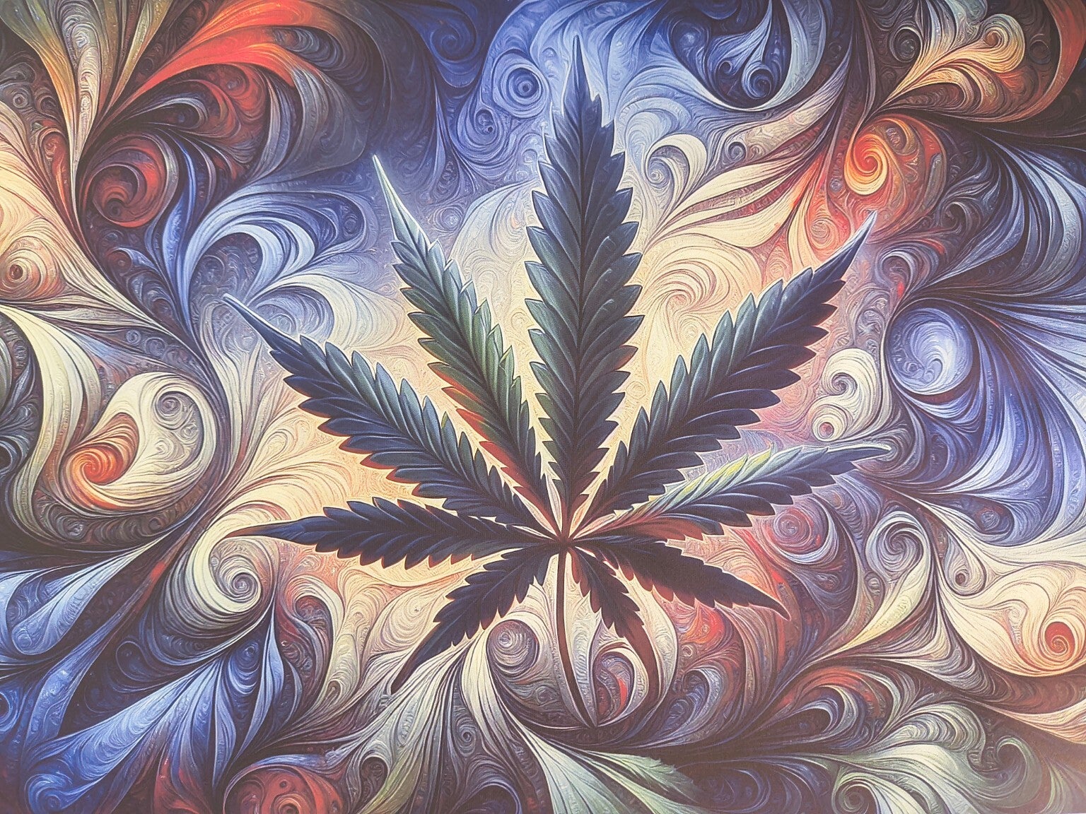 Cannabis Leaf Water Color