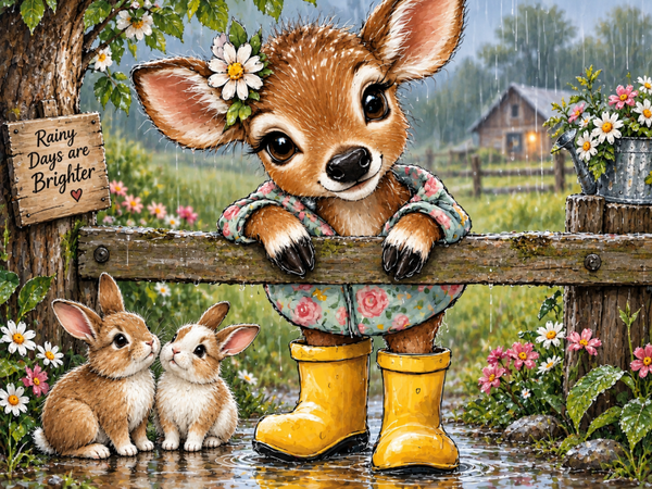 Deer in Rain Boots
