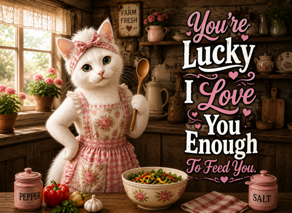 Lucky Enough to Feed You Cat