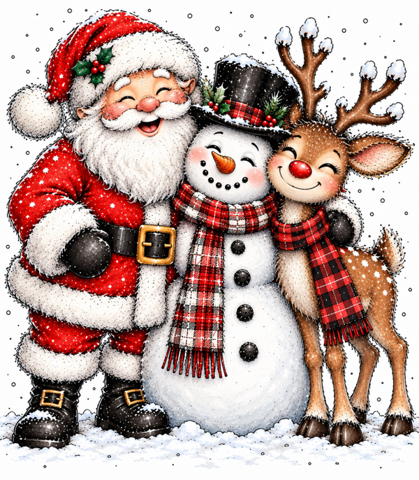 Santa Snowman Reindeer