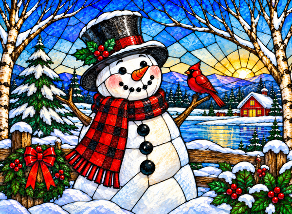 Snowman Stained Glass