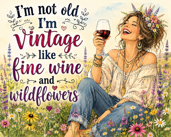 Vintage Wine and Wildflowers