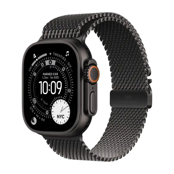 Apple Watch Ultra 3 GPS + Cell 49 mm sort titan, sort Milanorem i titanium - S