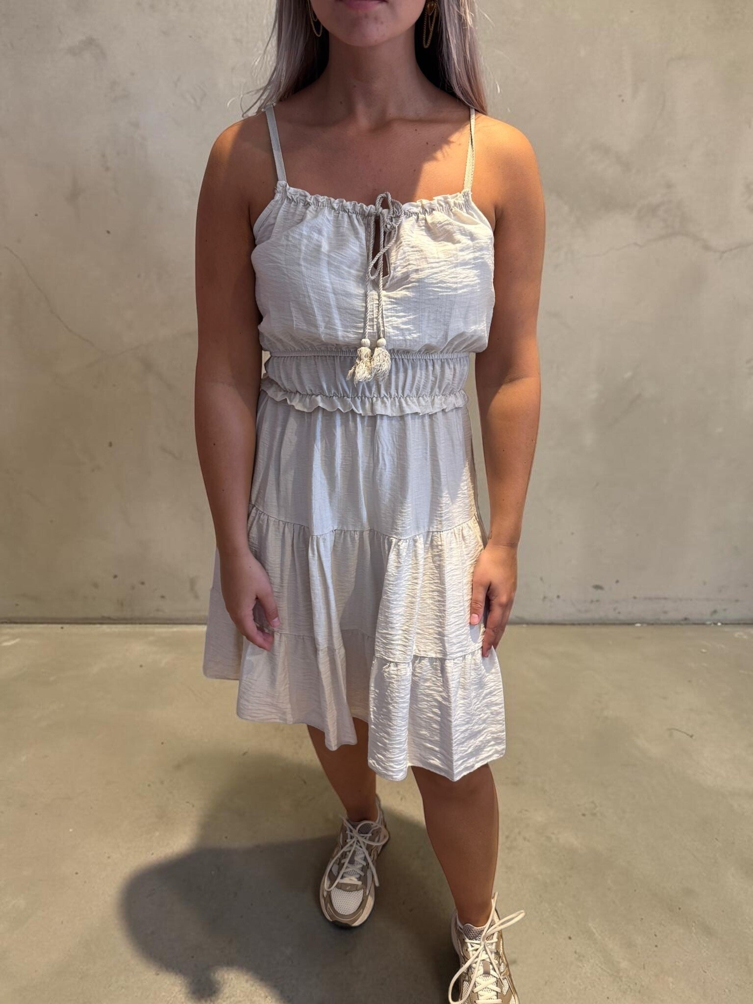 Ibiza style jurkje beige