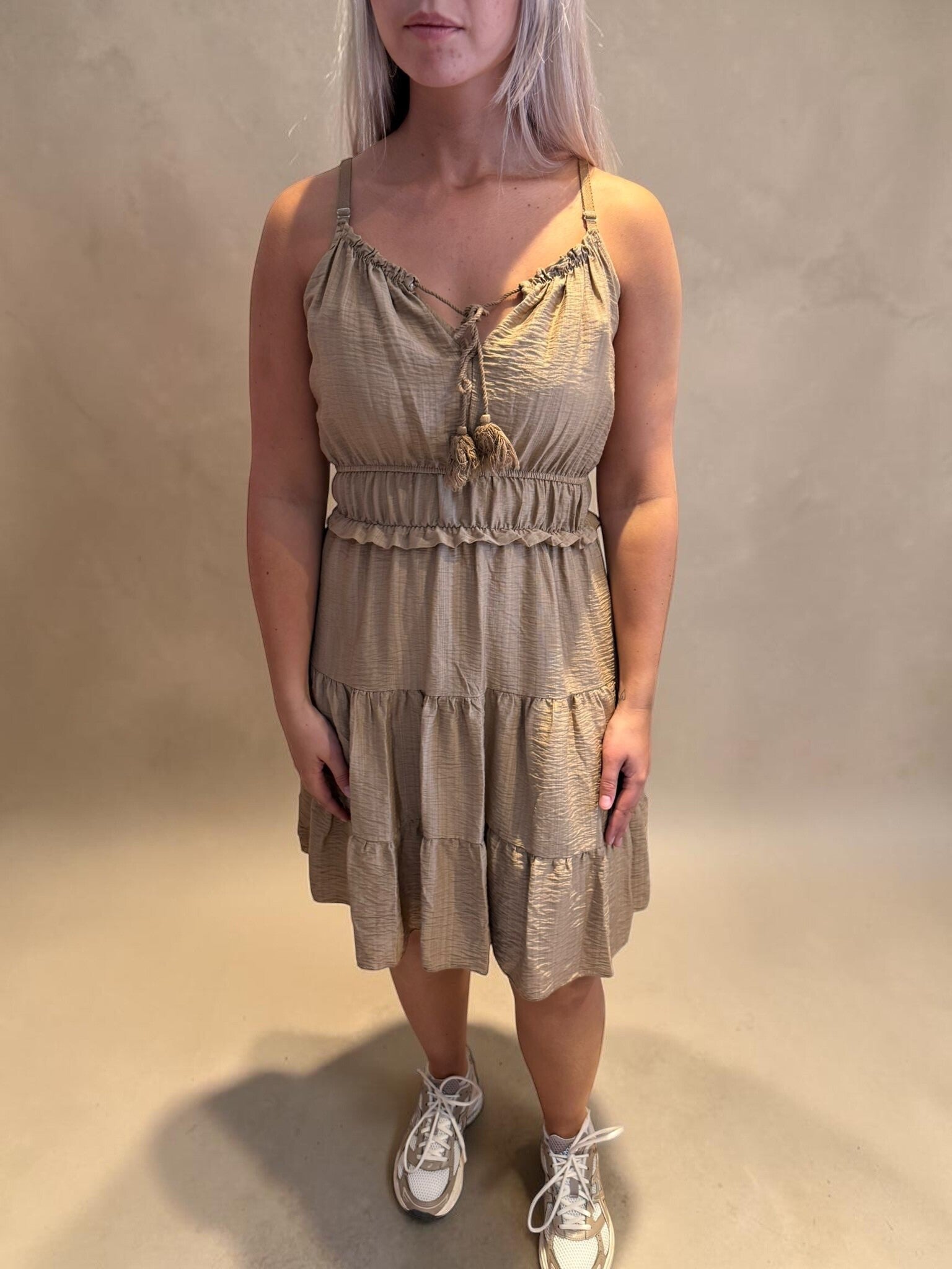 Ibiza style jurkje camel