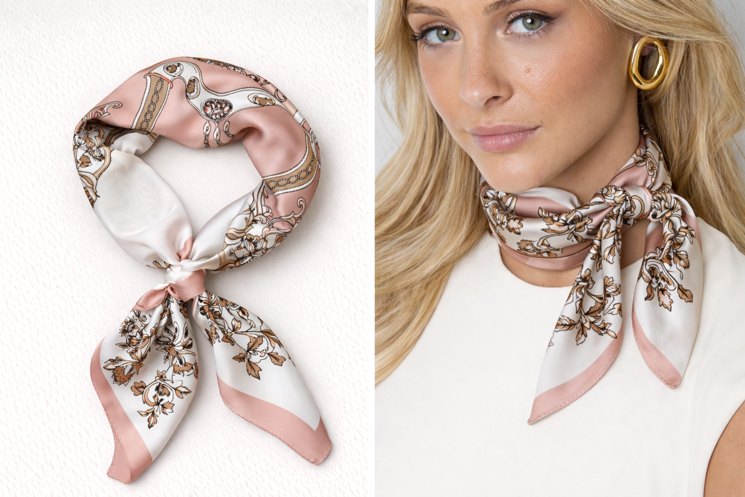 Roze Polyester Sjaal met Print