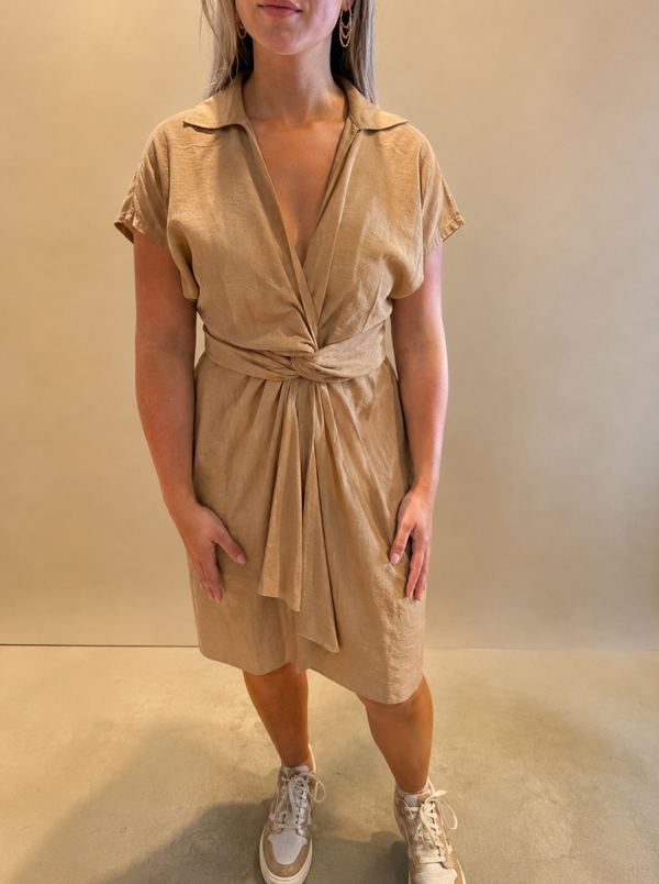 Viscose jurk camel
