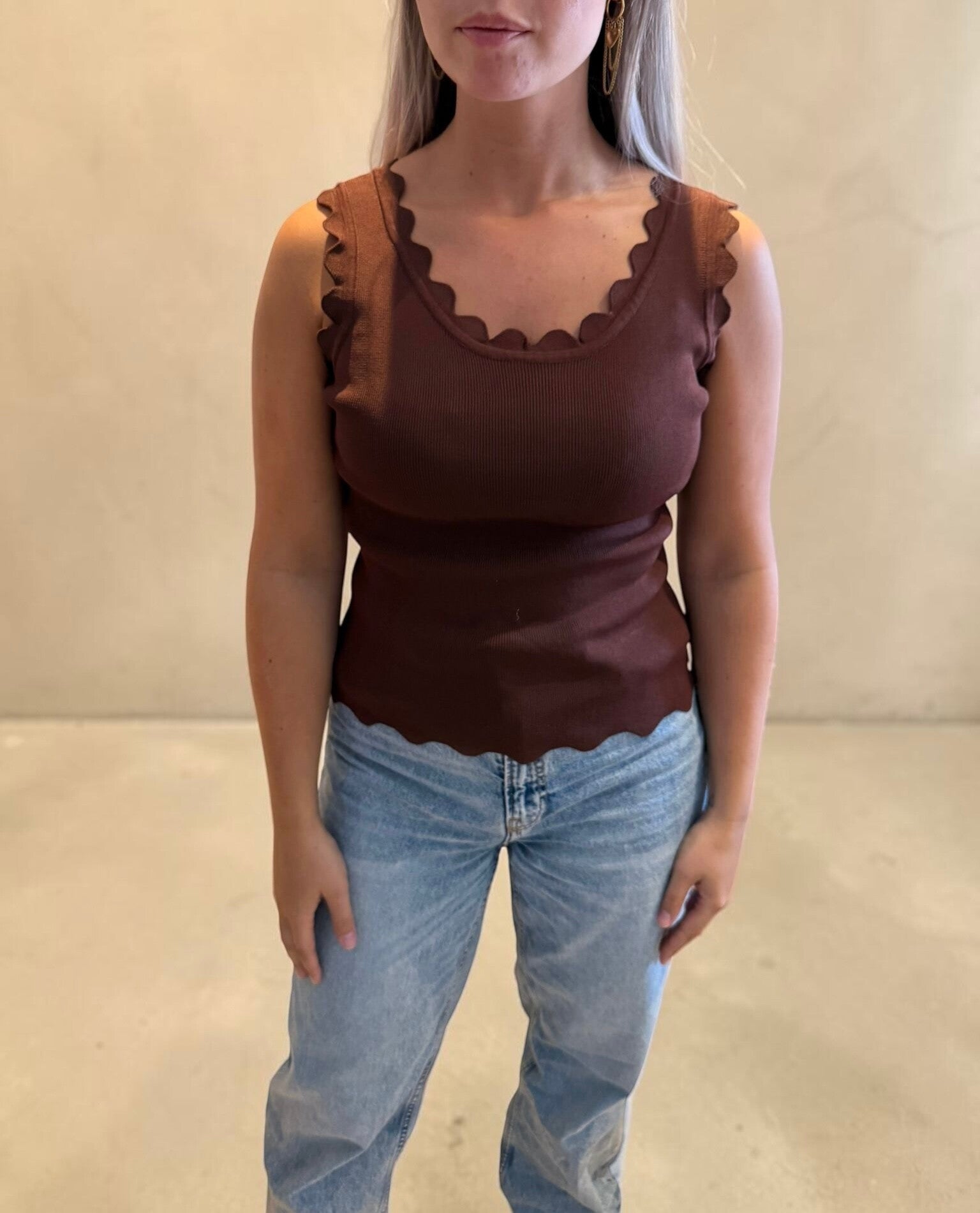 Mooie bruine top met stretch