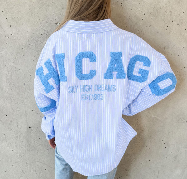Blauwe Oversized Blouse chicago