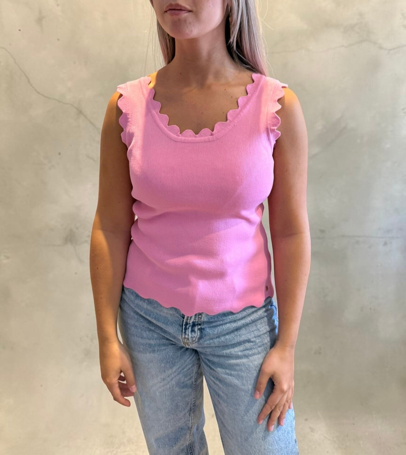 Roze top met stretch