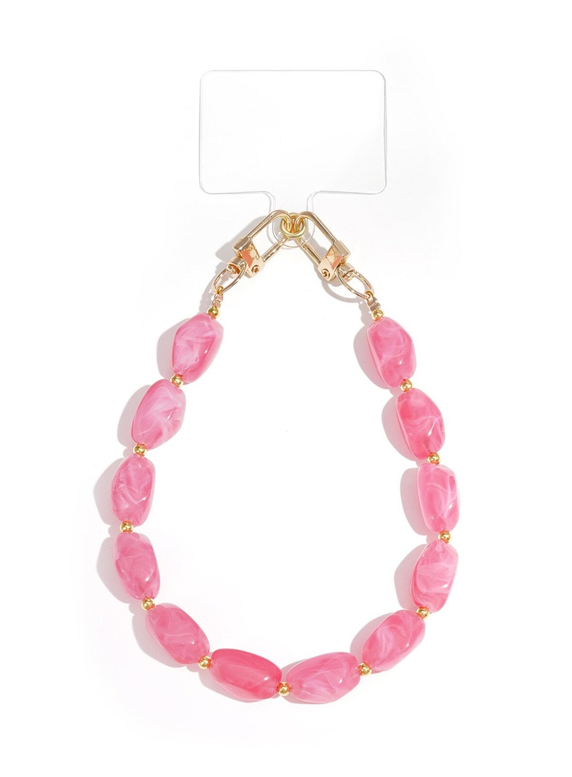 Trendy telefoonkoord kralen roze