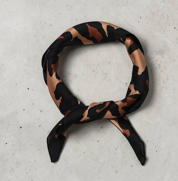 Chique leopard sjaal bruin-zwart van polyester