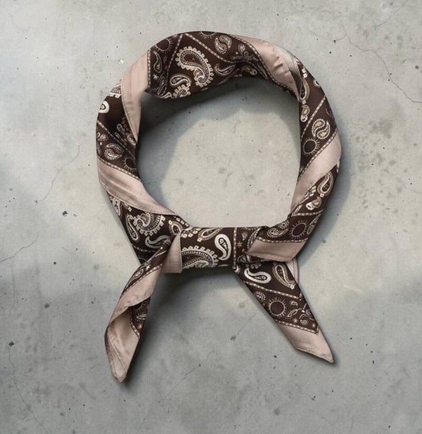 Chique beige bruine paisley sjaal van polyester