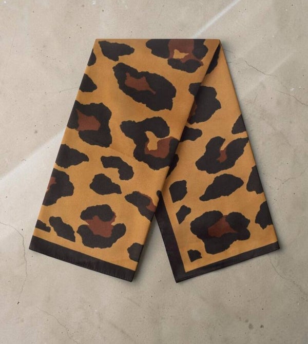 Bruin-Zwarte Leopard Sjaal – Polyester