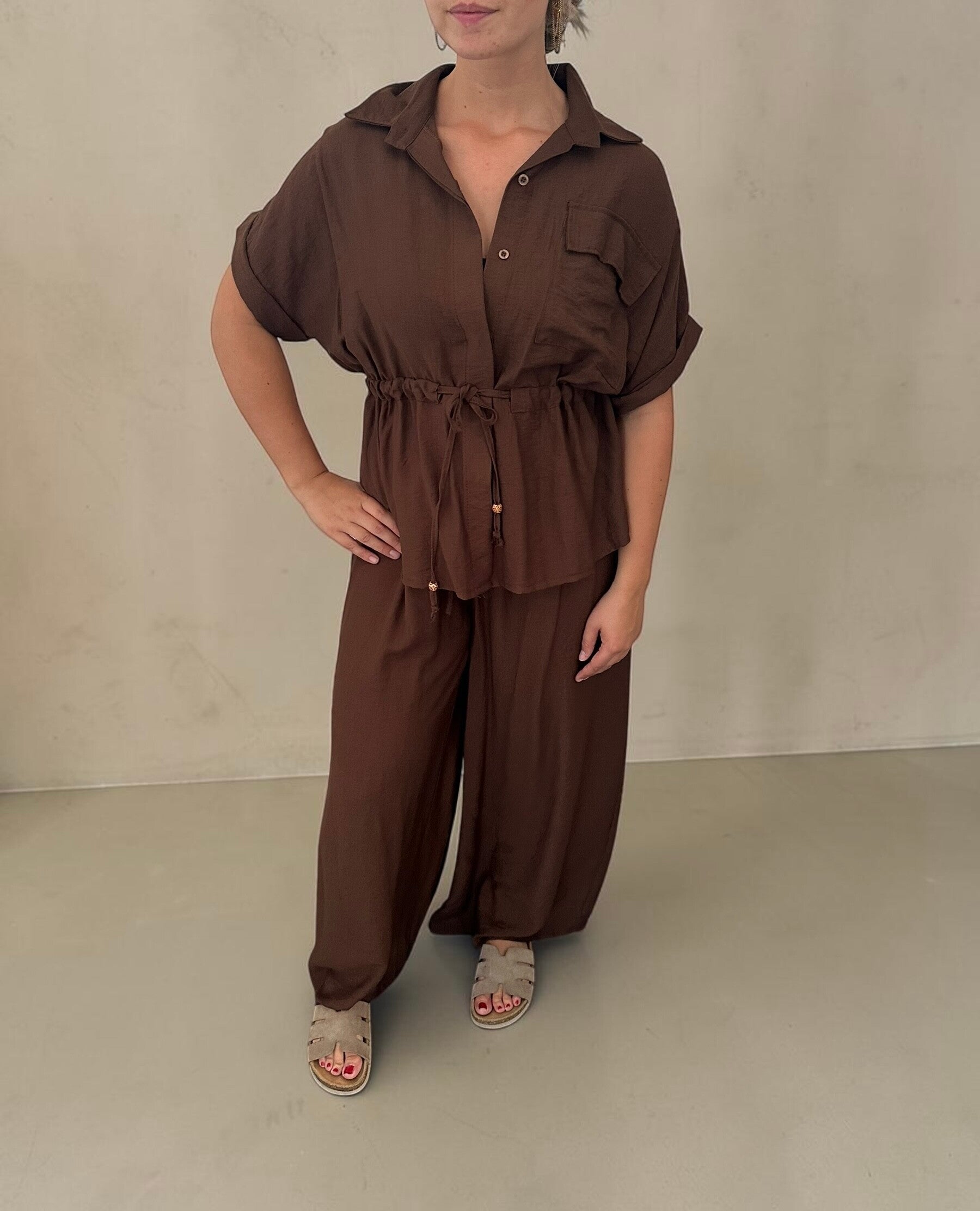 Luchtige Bruine Set – Stijlvol & Comfortabel
