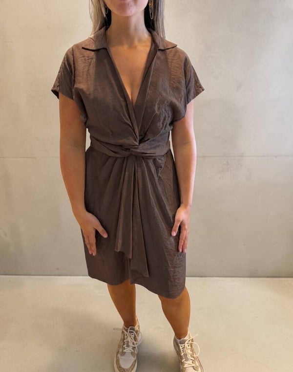 Bruin Chic – Viscose Jurkje