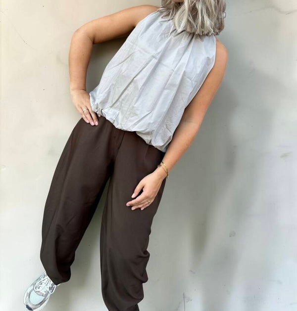 Ballon top taupe