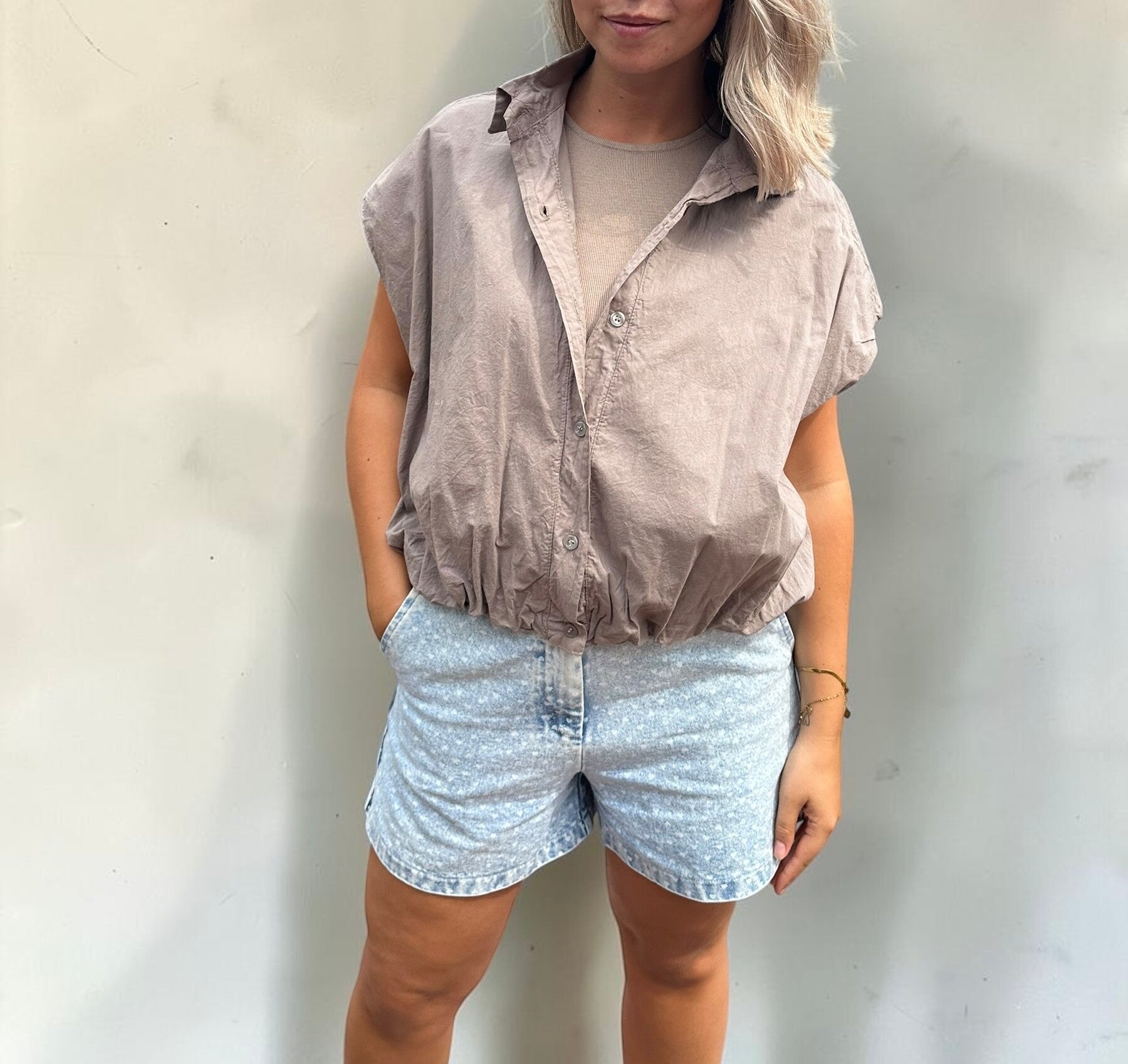 Luna Ballonblouse | taupe