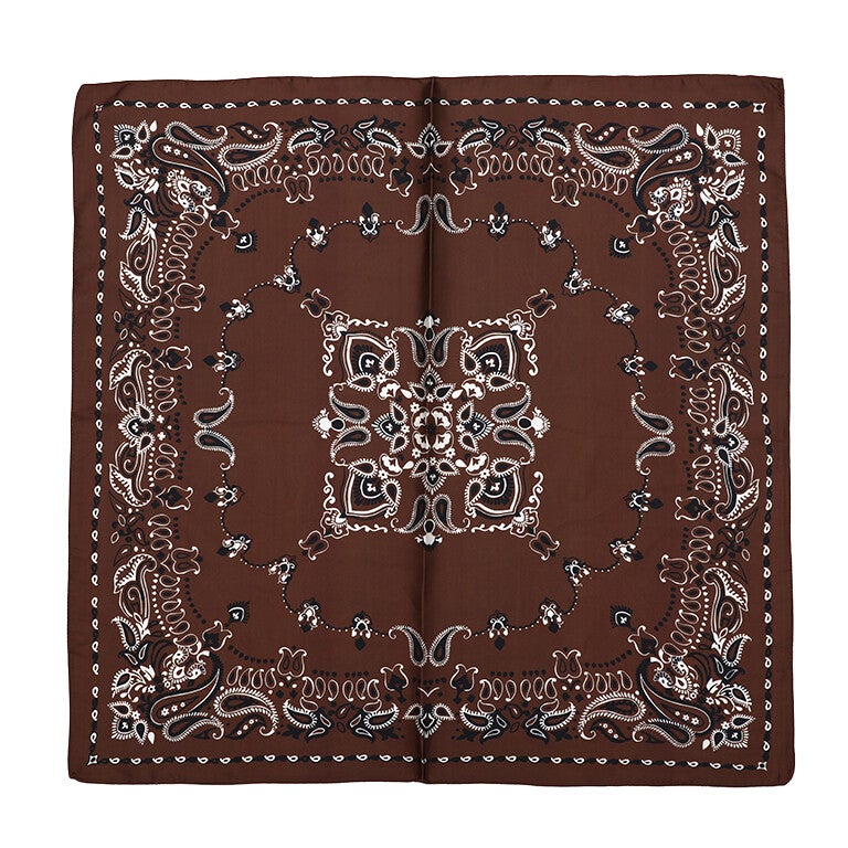 Bruin paisley sjaal van polyester 🤎