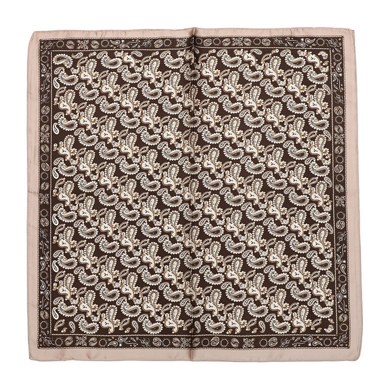 Chique beige bruine paisley sjaal van polyester