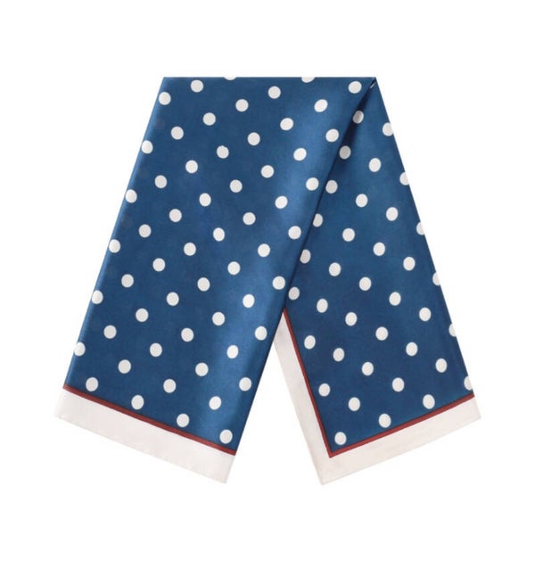 Polyester sjaal met stippen – blauw