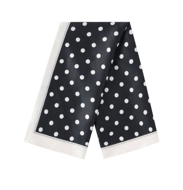 Zwarte Sjaal met  Beige Rand – Polyester