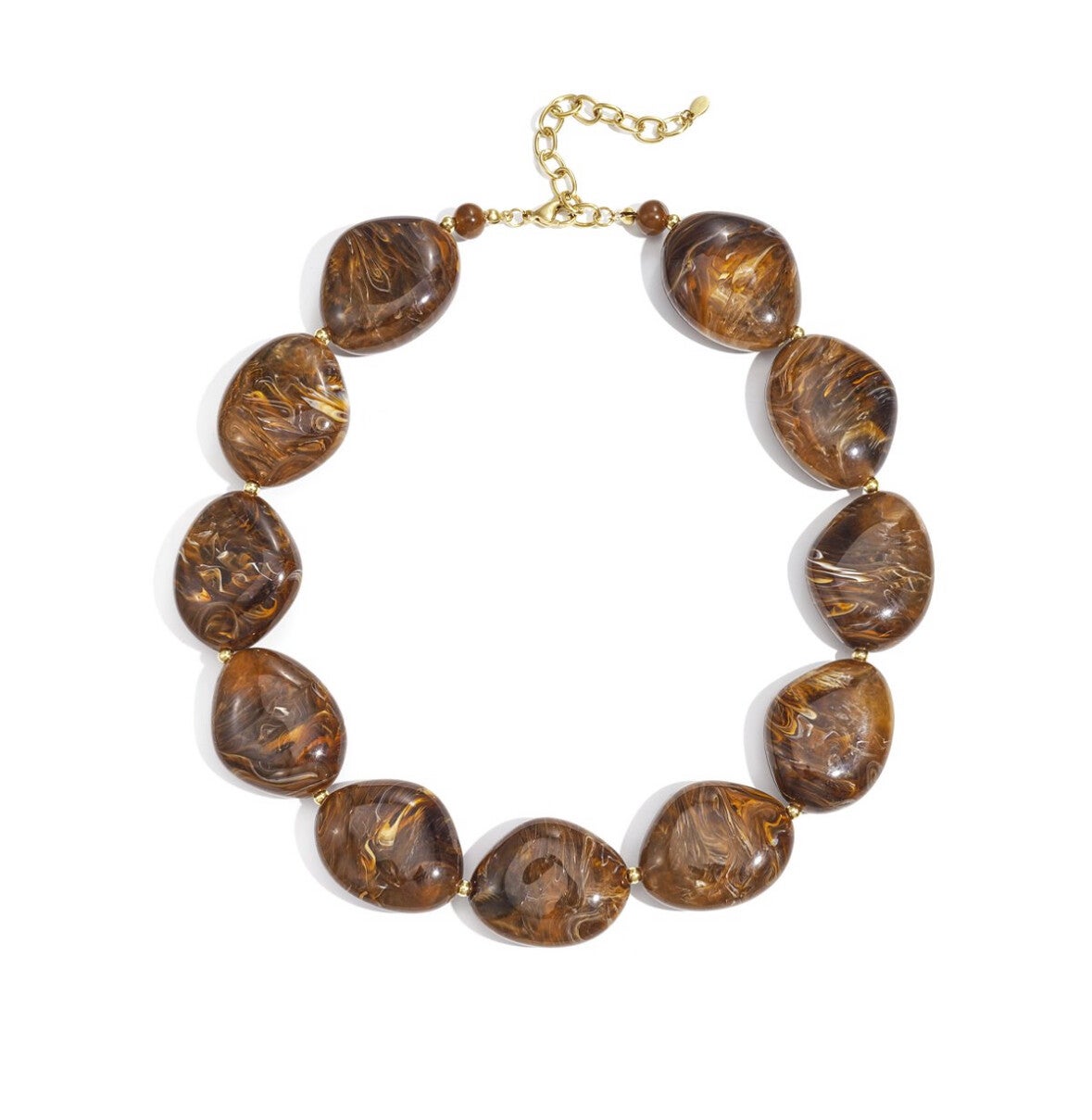 Acryl kralen ketting – bruin gemarmerd