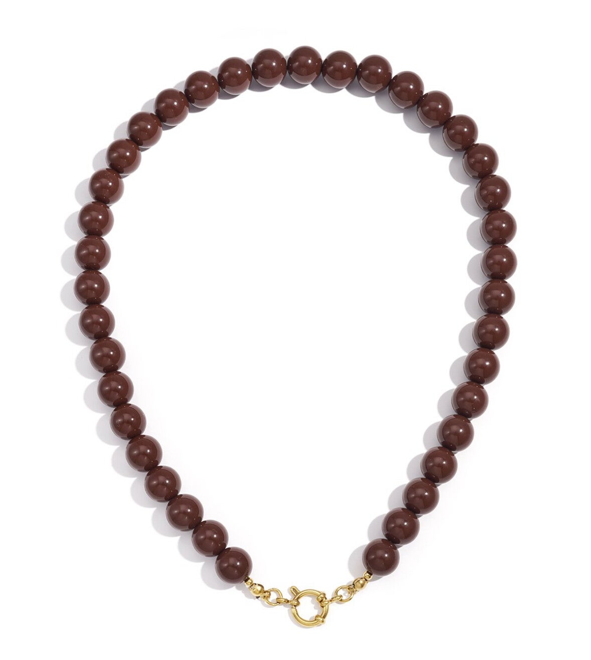 Ketting met Frontsluiting – Bruin | Roestvrij Staal