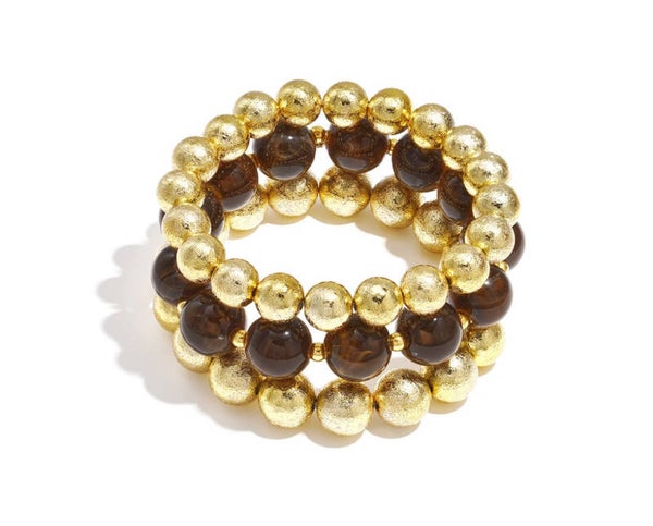 Armbanden Set – Coffee Gold (3-delig)