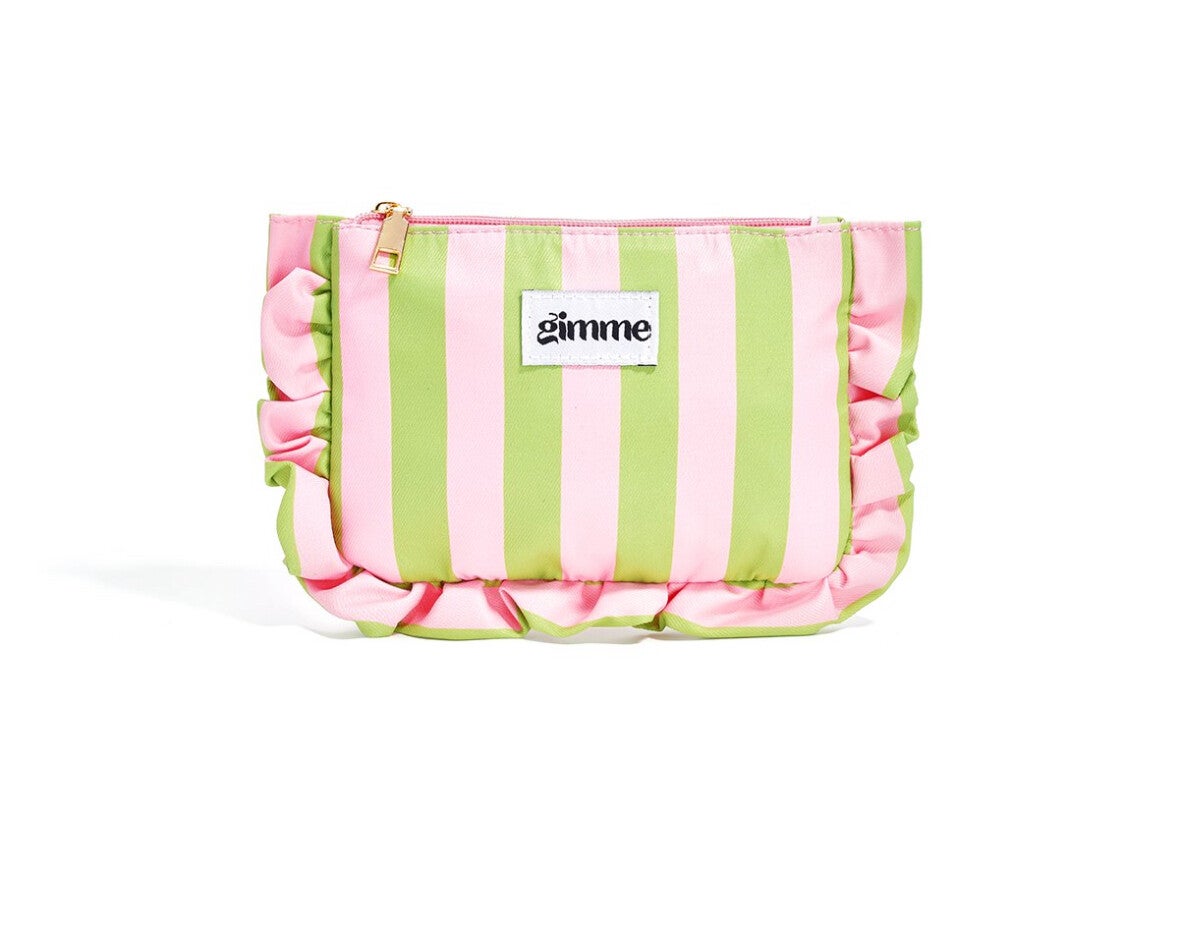 Make-uptas Strepen Roze/Groen – Fris & Elegant