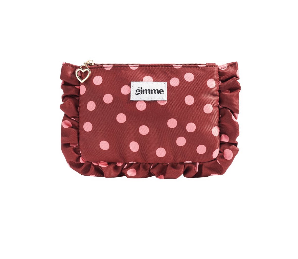 Make-up tas rood met roze stippen – speels & stijlvol