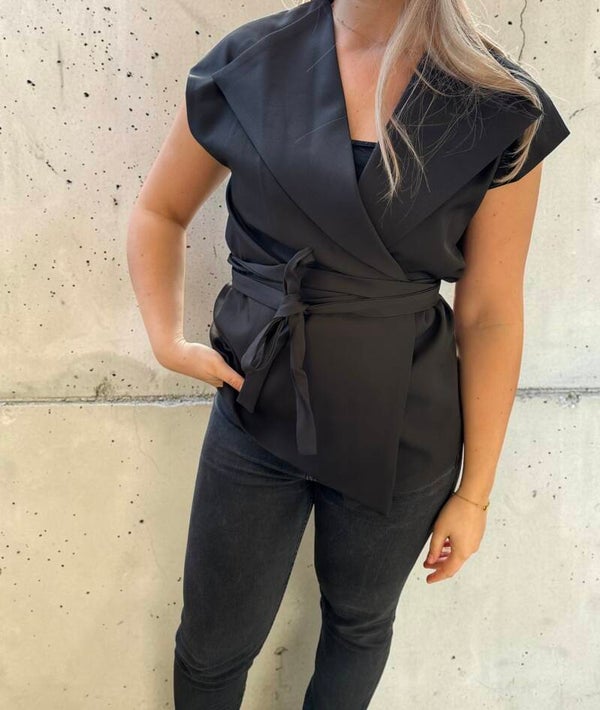 Chique gilet blazer met strik
