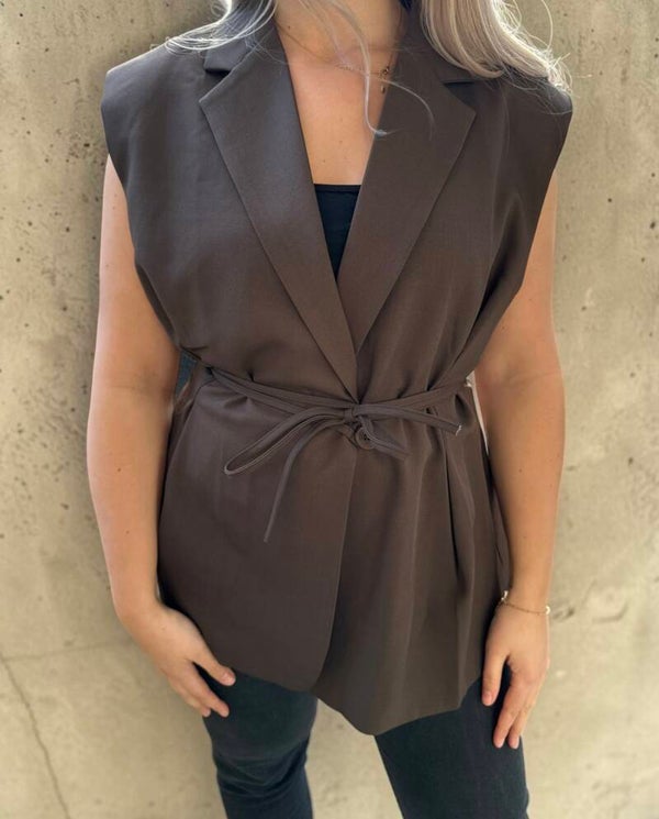 Stijlvol bruin blazer gilet