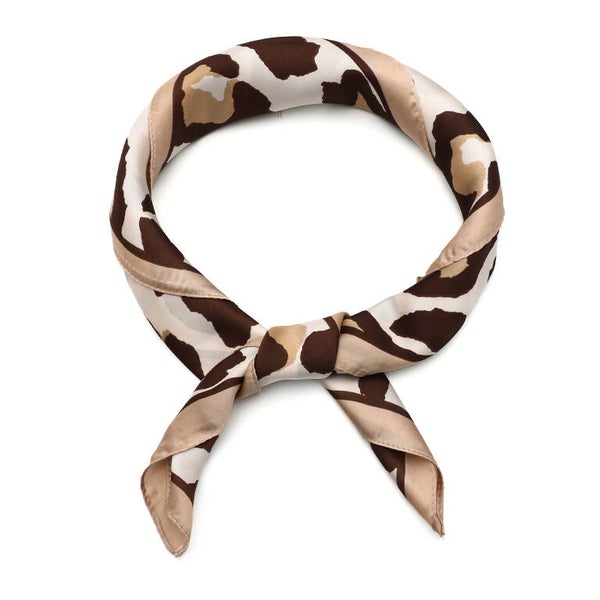 Beige leopard sjaal van polyester