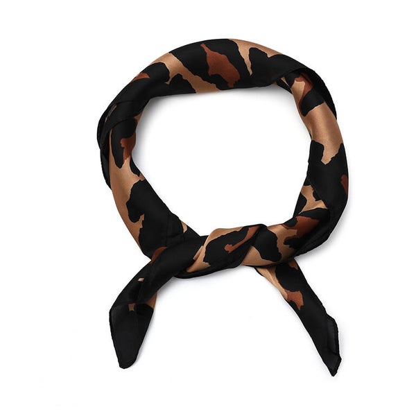 Chique leopard sjaal bruin-zwart van polyester