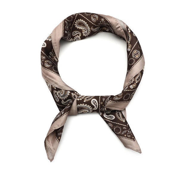 Chique beige bruine paisley sjaal van polyester