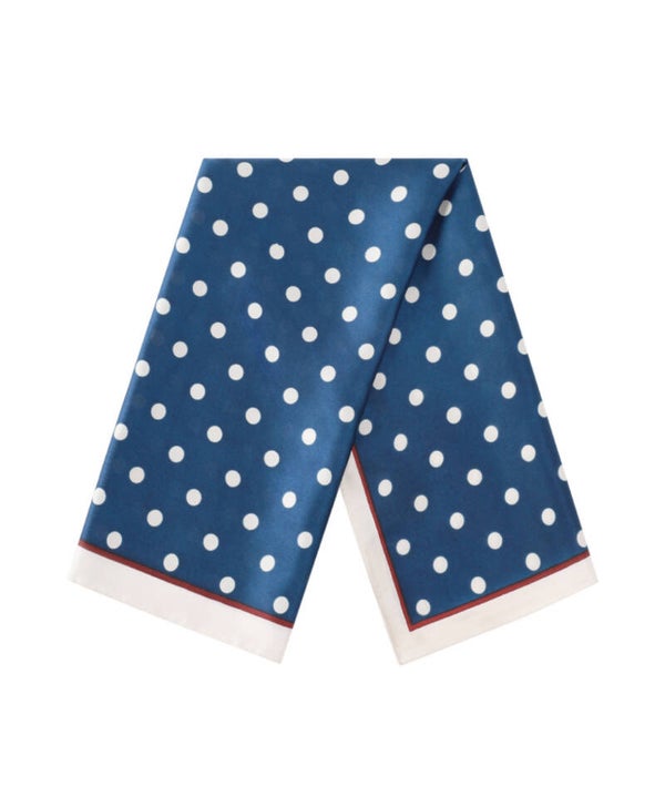 Polyester sjaal met stippen – blauw
